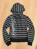 Sudadera con Capucha Rayada Estilo Retro Americano para Mujer Chaqueta Cardigan Corta con Cremallera Chica Caliente Estampado de Letras Adelgazante