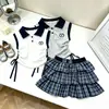 Conjunto de Ropa de Verano para Niñas de 0 a 6 Años Chaleco Elegante para Bebé Camisa Polo Infantil con Cuello Falda Corta Conjunto de Dos Piezas Moderno