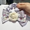 Temperamento estilo coreano pérola amor strass camélia arco grande anel intestinal feminino doce bonito retro acessórios para o cabelo atacado
