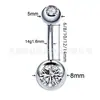Anillo para Ombligo de Aleación de Titanio F136 de Doble Extremo con Rosca Externa Incrustaciones de Circonita Color Dorado Joyería para Perforación Corporal de Titanio G23