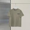 Essenciais Gola Redonda Manga Curta Nevoeiro Linha Dupla Solta Casual High Street Estilo Americano Manga Meia-Manga Marca Moderna Masculina Camiseta de Algodão Puro