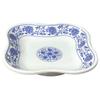 Plato con forma de imitación de porcelana de melamina azul y blanco clásico tazón de arroz cuchara taza plato redondo de compartimento para vajilla comercial de melamina