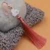Borla de Conejo de Jade Tallado Yi Xiangfei 10cm Colgante de Manualidades con Borla Accesorios para Ropa Falda de Cara de Caballo Cheongsam