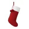 Decoraciones de calcetín de Navidad transfronterizas, bolsas de regalo de punto de color sólido para niños de Navidad, bolsas de regalo, colgantes para decoración de árbol de Navidad