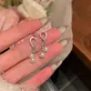 Aretes de Perla de Circonio Flash Estilo Coreano para Mujer, Lujo Accesible, Aretes de Gama Alta, Nicho de Lujo Accesible, Aretes y Pendientes Únicos, Hermosos y Elegantes