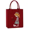 Bolsa Tote Tendência de Feltro com Transfer de Calor Novo Estilo Bolsa para Estudo de Desenho Animado Bolsa para Lancheira Bolsa Tote Cem Dias Bolsa de Compras Estampada