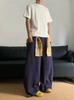 Pantalones de Chándal de Diseño, Falda de Cuadros Americanos, Pantalones Casuales Desmontables para Mujer, Diseño Holgado y Perezoso de Longitud hasta el Suelo Pantalones de Paracaidista