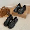 Mocasines de suela gruesa para mujer 2026 nuevos zapatos pequeños de cuero para primavera y otoño estilo británico Mary Jane zapatos de un solo color con tacones que aumentan la altura zapatos JK