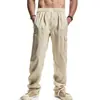 Pantalones casuales rectos para hombre de estilo americano transfronterizos, de verano, holgados, finos, de moda, deportivos, de secado rápido, con cordón, tipo cargo