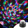 Mini bola mágica LED de cristal, colorida, que cambia de color, giratoria, con flash, luces de fiesta para escenario