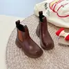 Sapatos de Menina Botas 2025 Outono Novo Estilo Britânico Botas Curtas Infantis Moda Menininha Botas de Bebê Botas Simples