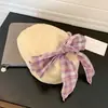 Chapéu para Mulheres com Laço Xadrez Estilo Japonês, Boina Versátil de Verão para Cabeça Grande, Chapéu de Jovem Estilo Newsboy Doce para Afinar o Rosto