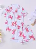 Comércio Exterior Europeu e Americano Verão Fino Cardigã com Estampa de Frutos do Mar Lapela Pijama Feminino Manga Curta Conjunto para Casa Atacado