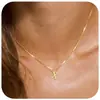 Collar con Colgante de Letras Inglesas Mayúsculas 26 Letras Transfronterizo de Amazon, Simple Elegante, Cadena Versátil Diaria para Clavícula