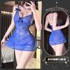 Lencería Sexy Comercio Exterior Transfronterizo Europeo y Americano Camisola Sexy Malla de Encaje Set Bordado Qqny Ropa de Dormir Tentación