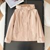 Jaqueta feminina casual japonesa com capuz, nova chegada, vermelha, primavera, durável, à prova d'água, S474177