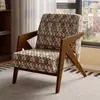 Cadeira Richard de meados do século, poltrona individual para sala de estar, cadeira de lazer designer para varanda, estilo retro francês em madeira maciça