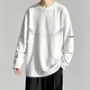 Camiseta de manga larga para hombre, capa interior de otoño para hombre, camiseta base elástica de corte holgado, camiseta estampada estilo coreano ins para hombre