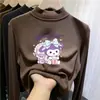Camiseta térmica de forro polar con cuello semi-alto para niños para otoño e invierno, capa interior cálida para niñas, camiseta de manga larga con forro polar para niños mayores, estilo moderno