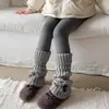 Leggings Calientes de Invierno para Niñas con Forro Grueso de Felpa, Diseño Único de Calcetín con Botón, y Pantalones Gruesos para Niños