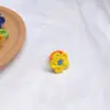 Anillo de Flor Tejido de Lana Hecho a Mano Transfronterizo de Amazon Anillo Lindo Corazón de Chica de Primavera Accesorios Versátiles de Color Contrastante