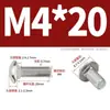 Tornillos de Carruaje de Acero Inoxidable 304, Tornillos de Máquina para Bastidor de Puente con Cabeza Semiredonda y Cuello Cuadrado M4M5M6M8