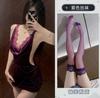 Lingerie Sexy Estilo Novo, Veludo Chanfrado Revelador de Silhueta com Suspensórios, Pijama de Renda Tentação, Roupas Online, Roupas para Casa, Conjuntos Femininos