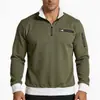 Moletom masculino transfronteiriço, estilo europeu e americano, texturizado, com zíper, de manga longa, pulôver folgado, camisa polo casual masculina