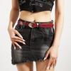 Cinturón Nuevo Estilo 2025 para Mujer Versión Coreana Decorativo con Cinturón de Jeans Color Borgoña Versátil Cinturón de Moda Listo para la Venta