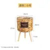 Maceta de Cesta de Bambú Planta de Sala de Estar Cesta de Flores Decoración Redondo Bambú Balcón Trípode Tejido Flor Grande Estilo Pastoral