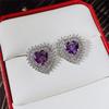 Cao Shi personalidade meninas coração brincos brincos Mori Joker zircon amor net vermelho com brincos atacado