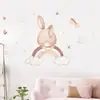 Adesivos de Parede Autoadesivos de Coelho Fofo Arco-Íris Desenho Animado Estilo Simples Ins Adesivos de Decoração para Quarto de Crianças Br63802