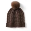 Cashmere Inverno Nova Moda Feminina Malha Baotou Torcido Flor Bola de Cabelo Lua Espessado Quente Proteção de Orelhas Gorro de Lã