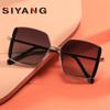 Óculos de sol infantis de metal com armação grande quadrada personalizada Versão coreana do vento INS para meninos e meninas óculos de sol de moda para fotografia de rua atacado