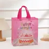 Amazon Bolsas de Tela No Tejida Serie Fiesta Cumpleaños Bolsa Tote Estampado de Pastel Bolsa Tote Colorida Bolsa para Amigos Niños