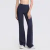 Pantalones de yoga de cintura alta ligeramente acampanados para mujer, diseñados para realzar las caderas, aplanar el abdomen y crear un efecto adelgazante. Estos pantalones acampanados ofrecen una sensación cómoda y casi imperceptible con tela elástica, similar a una nube, perfectos para Pilates y fitness.