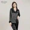 Comercio Exterior Transfronterizo Pijama de Seda Genuina para Mujer Verano Nuevo Manga Larga Pantalón Largo 100% Seda de Morera Delgado Conjunto de Ropa para el Hogar