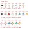 Cobre Puro Nuevo Estilo Bordeado Vidrio Doble Cara Doble Colgante Accesorios Forma de Abanico DIY Hecho a Mano Collar Pendiente Materiales Venta al por Mayor