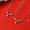 Regalo de San Valentín: Collar de Ciervo de Moda Estilo Coreano, Collar "Te Tengo", Chapado en Oro de 18 Quilates, Diseño Sencillo, Regalo para Novia, Cadena para Clavícula