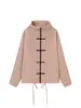 El más vendido de AliExpress moda casual retro transfronteriza europea y americana para mujer, conjunto de top con cremallera y cuello alto con botones de hueso de dragón y pantalón largo