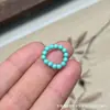 Turquesa Verde Magnesita Colgante Pequeño Goteo Anillo Corredor con Fruta de Marfil Diseño Original DIY Moda Tejida a Mano