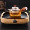 Bule Martelado Soprado à Mão com Alça, Resistente a Altas Temperaturas, Espessado, Anti-Derrame Lateral, com Tampa, Jogo de Chá Criativo Floral Resistente ao Calor em Estilo Chinês