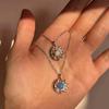 Collar transfronterizo nuevo de ópalo sol luna para mujer estilo ins diseño de personalidad europeo y americano colgante de sol luna cadena clavicular