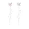 Pendientes de Borla de Mariposa Super Hada de Moda Luz de Lujo Diseño de Nicho de Gama Alta Elegantes Versátiles Largos para Mujer
