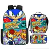 Popular Mochila de Comercio Exterior de Dibujos Animados Sonic para Estudiante de Escuela Primaria Mochila de Tendencia Transfronteriza Bolso Escolar Europeo y Americano