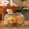 Pote Selado com Relevo Vintage Garrafa de Barriga Grande Pote Redondo Doméstico para Armazenamento Embalagem de Grãos Garrafa de Vidro Transparente Garrafa Vazia Venda por Atacado