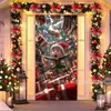 Decoração de Porta Janela de Natal Tecido de Fundo Laço Sino Tema Boneco de Neve Fundo para Fotos Fonte de Fábrica Transfronteiriça