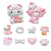 Accesorios de resina DIY de dibujos animados, grandes, rosas, lindos adornos de gato, pinzas para el pelo, cadenas para fundas de teléfono, accesorios, hebillas de zapatos, materiales decorativos