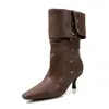 Botas Femininas de Salto Agulha Apontadas com Rebites Feitas à Mão, Modelo Novo 2026