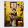 Moda moderna yak póster de baño lienzo pintura decorativa gatito baño de burbujas pintura colgante Amazon entrega en una pieza